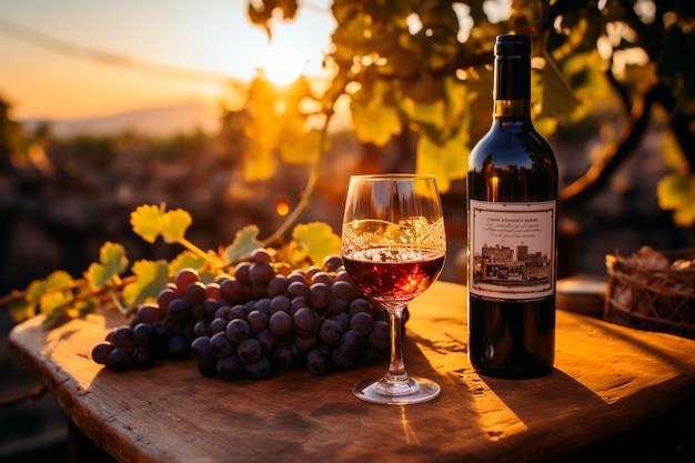 Szklanki wina z winogronami