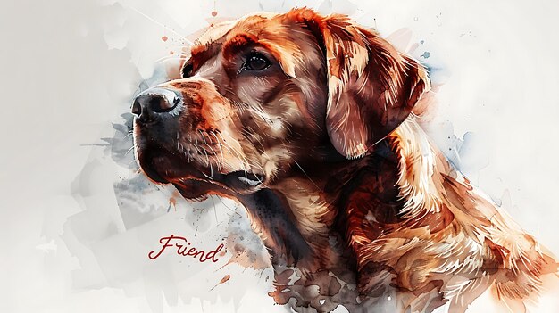 Szkocki Golden Retriever w uroczej ilustracji