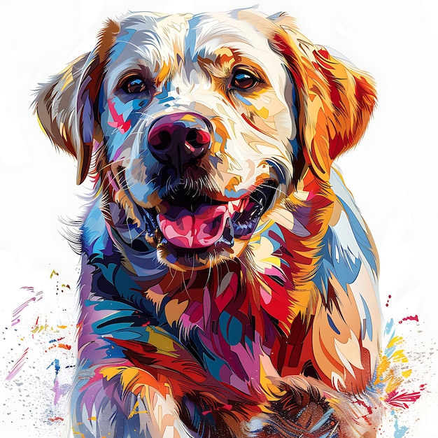 Szkocki Golden Retriever w uroczej ilustracji