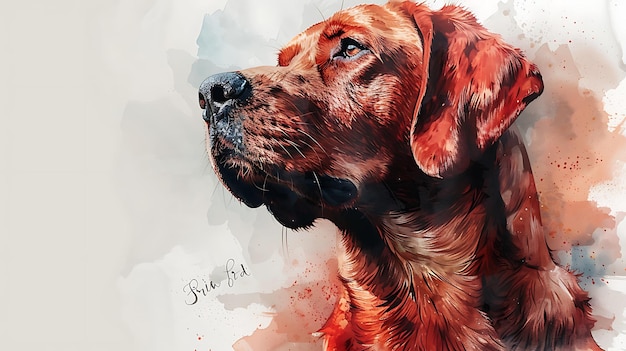 Szkocki Golden Retriever w uroczej ilustracji