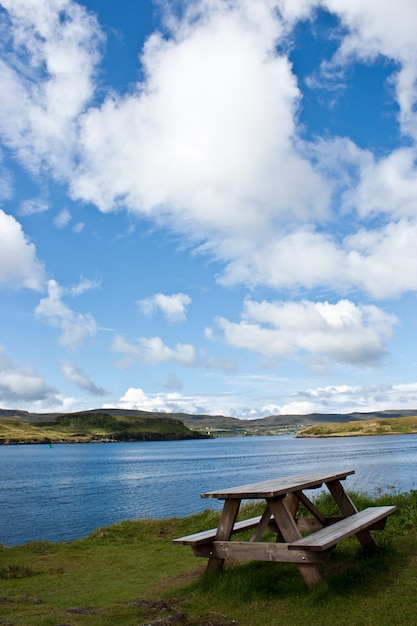 Szkocki krajobraz - Isla of Skye. Konceptualny odpoczynek i relaks