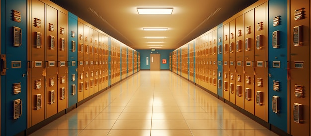 Zdjęcie szkolny korytarz z szafkami