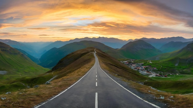 Szlak górski w panoramicznym krajobrazie