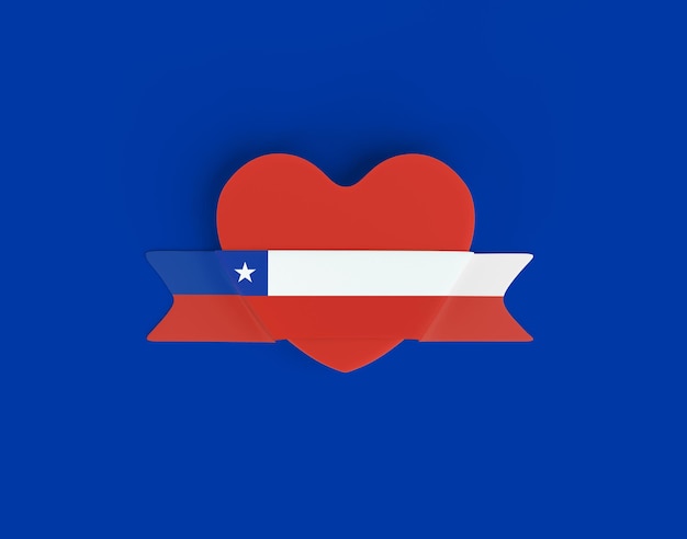 Sztandar serca z flagą Chile