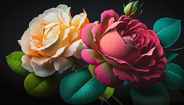 Sztuczna inteligencja generacyjna kwiatu róży