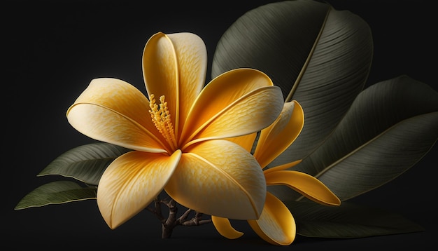 Sztuczna inteligencja generacyjna kwiatu złotego frangipani