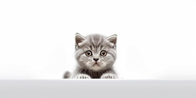 Sztuczna inteligencja generowana przez sztuczną inteligencję Fotorealistyczna ilustracja brytyjskiego niebiesko-szarego kota o twarzy zwierzęcego zwierzaka