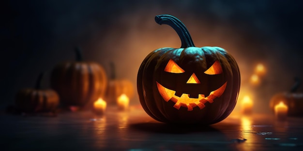 Sztuczna inteligencja generowana przez sztuczną inteligencję Halloween upiorny boo straszny horro nocna dynia