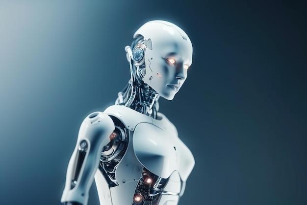 Sztuczna inteligencja Koncepcja sieci cyfrowych Rozwój technologii science fiction Uczenie maszynowe Sieci neuronowe Nowoczesne scifi System informatyczny usług Generative AI