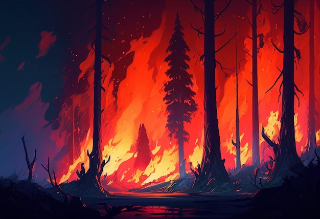 Sztuczna inteligencja płonącego lasu