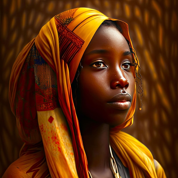 Sztuczna inteligencja portret afrykańskiego plemienia