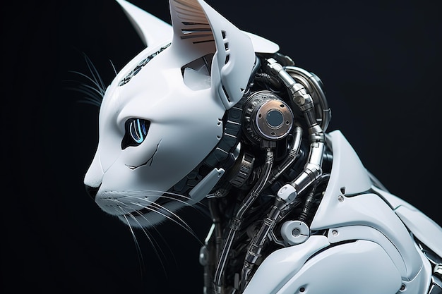Sztuczna inteligencja robot kota Futuristyczna koncepcja