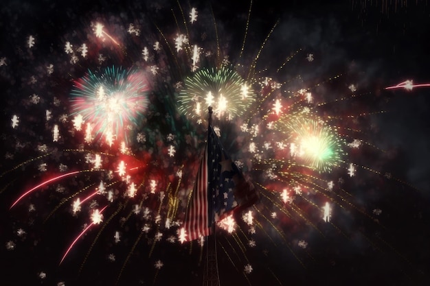 Sztuczna inteligencja wygenerowała uroczyste fajerwerki na tle amerykańskiej flagi w dzień niepodległości usa