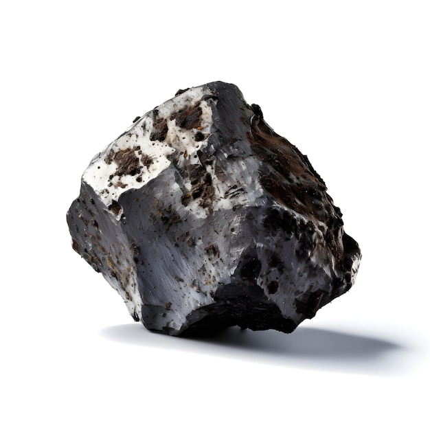 Sztuczny czarny meteoryt na białym tle