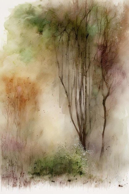Sztuka abstrakcyjna natura zamglona mgła naszkicowała linie pływające w delikatnych kolorach pastelowych Aigenerated