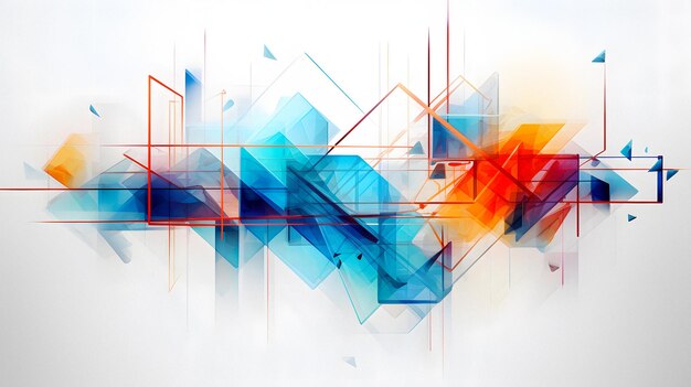 Zdjęcie sztuka abstrakcyjna niebiesko-pomarańczowego wzoru geometrycznego generacyjna sztuczna inteligencja