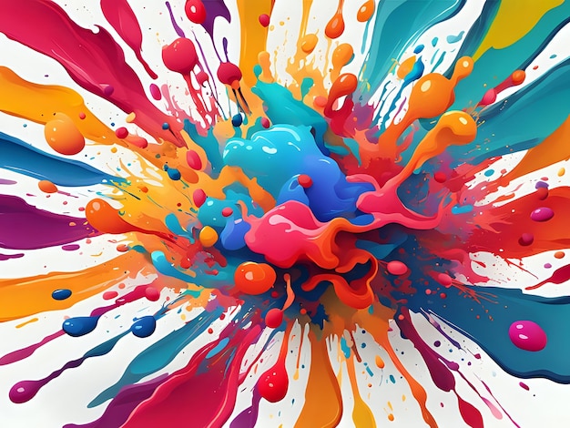 Sztuka abstrakcyjna z kolorowym pluśnięciem