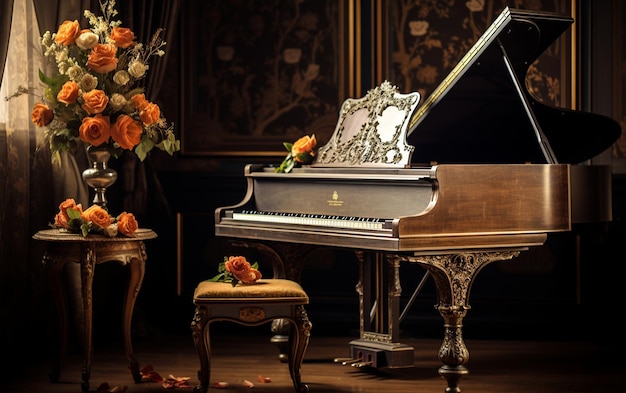 Sztuka brzmienia, elegancja fortepianu w stylu vintage