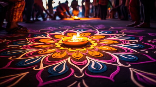 Zdjęcie sztuka diwali rangoli