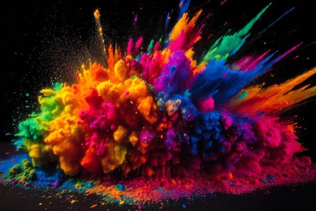 Sztuka kolorowy wybuch pyłu cios generatywny ai