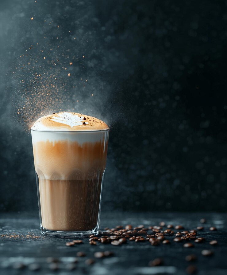 Zdjęcie sztuka latte na parze