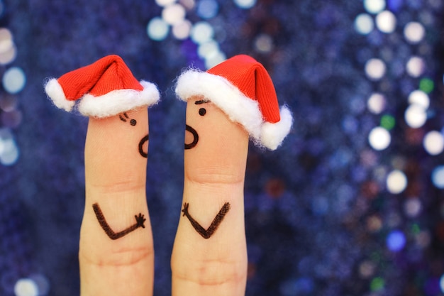 Sztuka pary palców świętuje Boże Narodzenie