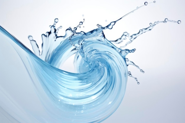 Sztuka płynącego ruchu z pluskiem niebieskiej wody
