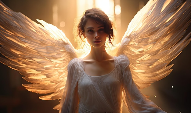Sztuka portretowa anioła emanuje eterycznym pięknem