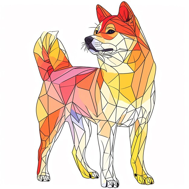 Sztuka wektorowa linii projektowania psa