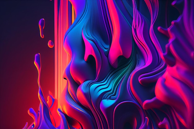 Sztuka współczesna realistyczny kolorowy neon, generacja ai