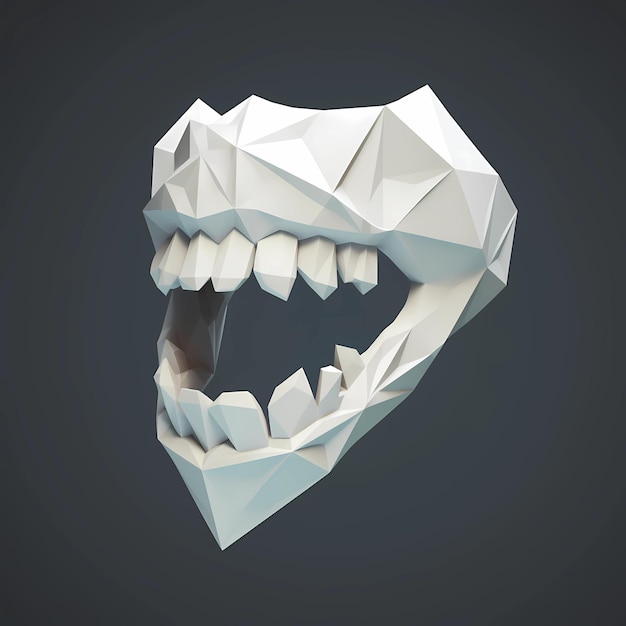 Sztuka zębów low poly