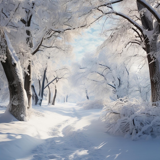sztuka zimowej scenerii