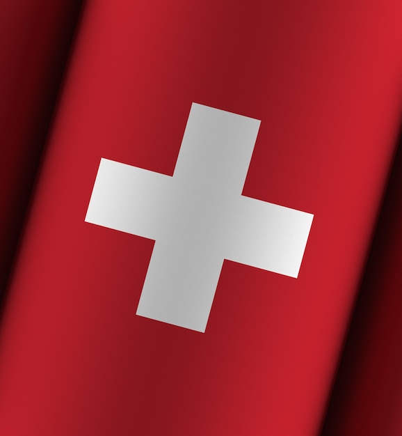 Szwajcaria Flaga Dramatyczne Tło Pełne