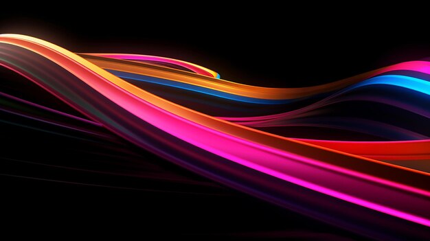 Szybko poruszające się świece neonowe kolorowe linie ilustracja sztuki na czarnym tle