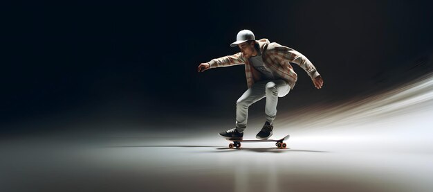 Szybko poruszający się obraz skateboardisty