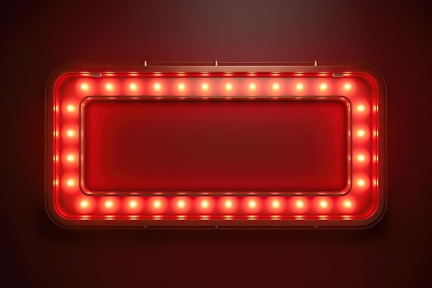 Szyld retro z czerwonym światłem Ai Retro billboard