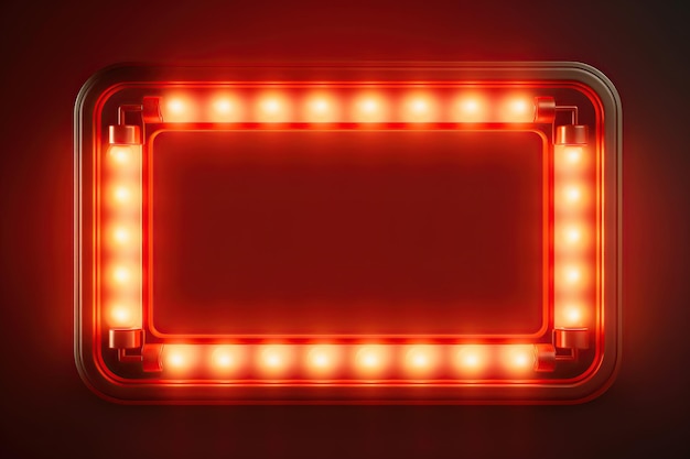 Szyld retro z czerwonym światłem Ai Retro billboard