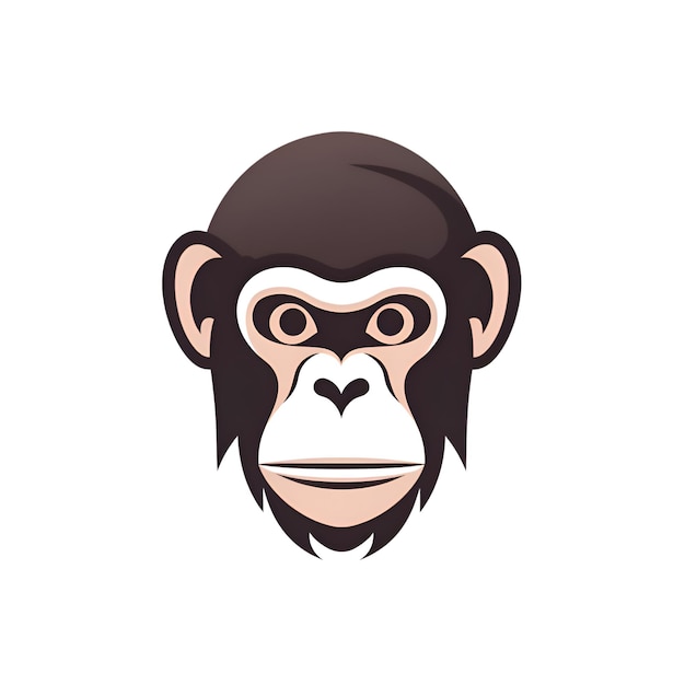 Szympans małpa głowy logo szablon projektu ilustracji wektorowych