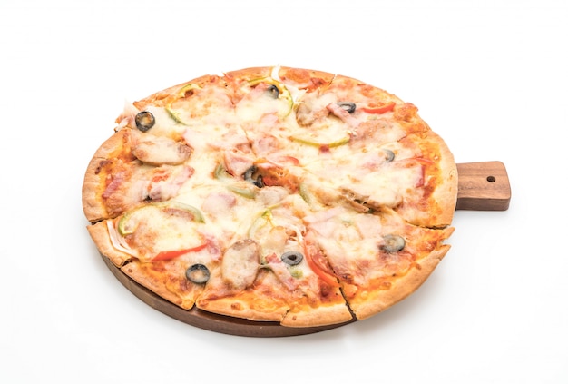 szynka i pizza z kiełbasą