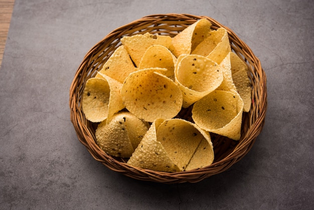 Szyszki Capad Lub Papadum W Kształcie Stożka, Tradycyjna Indyjska Przystawka