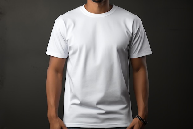 T-shirt makiety mężczyźni model czysty biały kolor