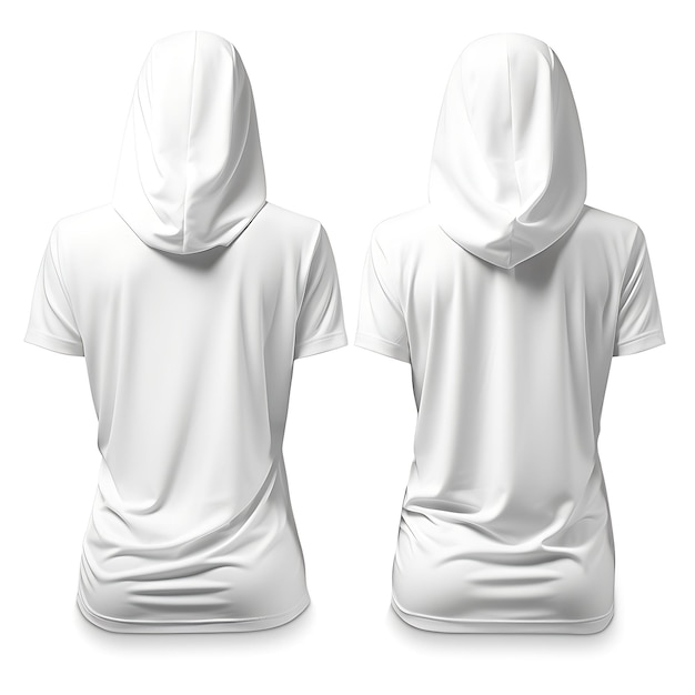T-shirt z kapturem T-shirt ze sznurkiem kapturem noszony przez czarnego błyszczącego Manneq białego czystego wzoru