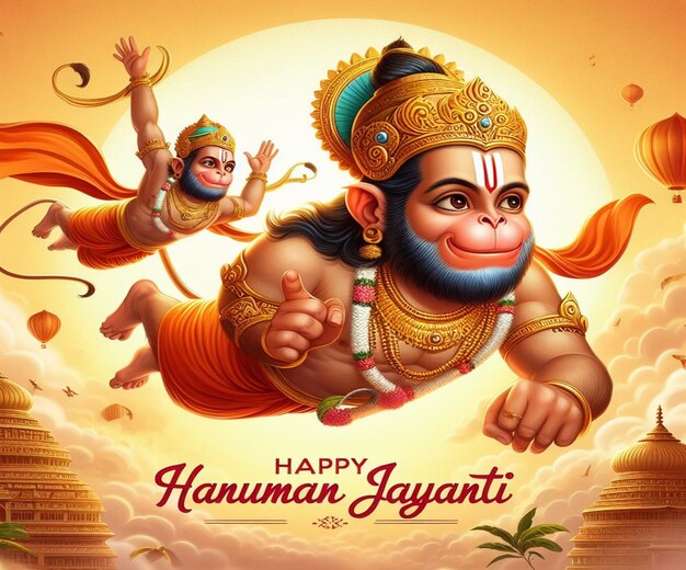 Ta ilustracja jest generowana dla hinduskiego mitologicznego wydarzenia Hanuman Jayanti