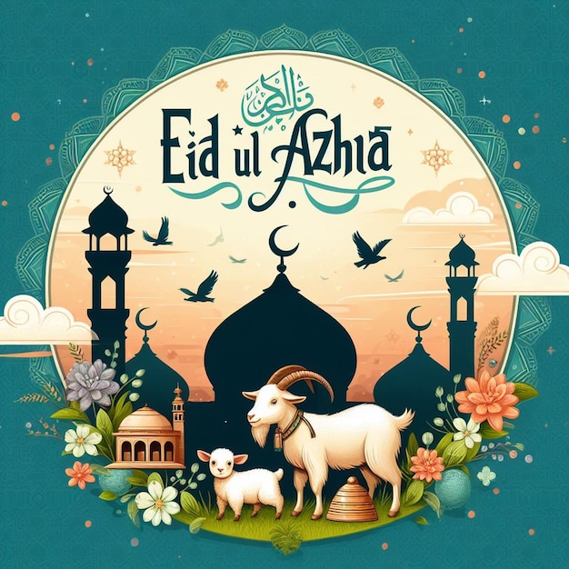 Ta ilustracja jest przeznaczona na islamskie wydarzenie Eid Ul Adha