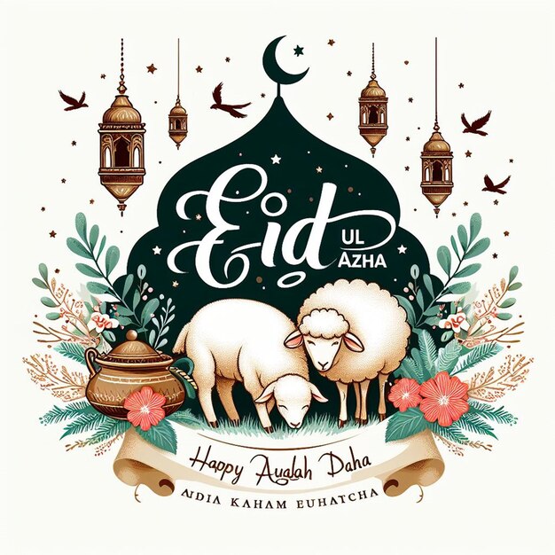 Ta ilustracja jest przeznaczona na islamskie wydarzenie Eid Ul Adha