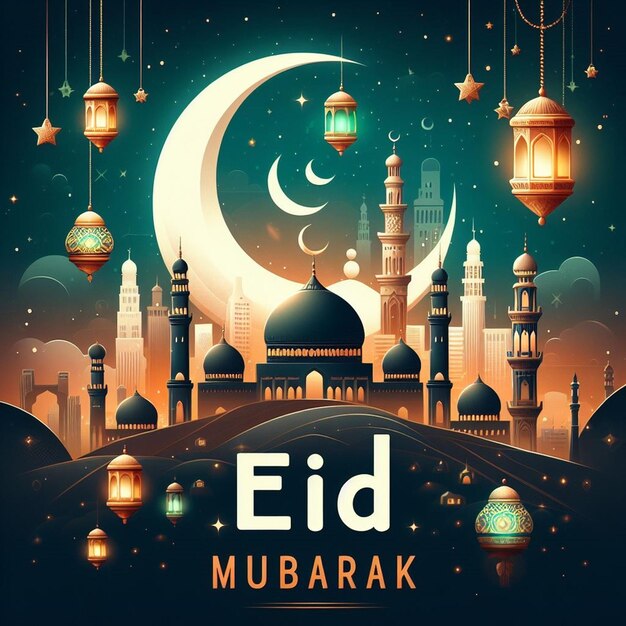 Ta ilustracja jest wykonana na Eid ul Fitr Eid ul Adha i Mahe Ramadan