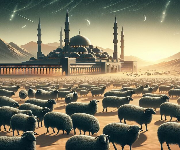 Zdjęcie ta ilustracja została wykonana na islamskie mega wydarzenie eid ul adha