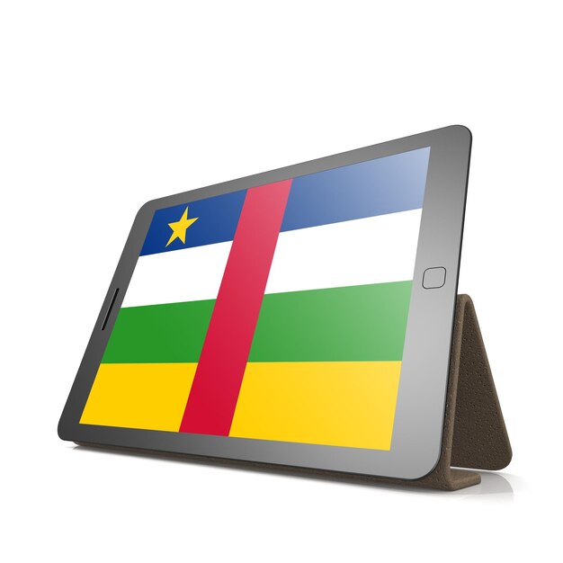 Tablet z flagą Republiki Środkowoafrykańskiej