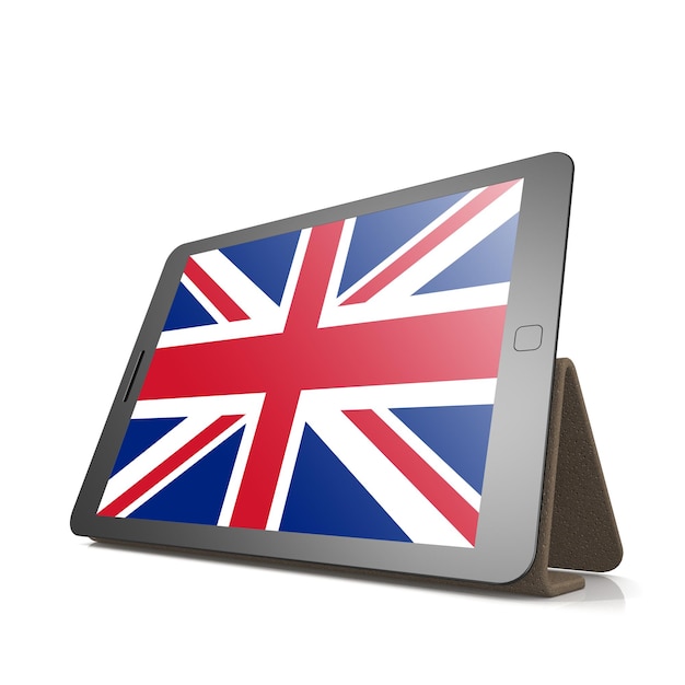 Tablet z flagą Wielkiej Brytanii