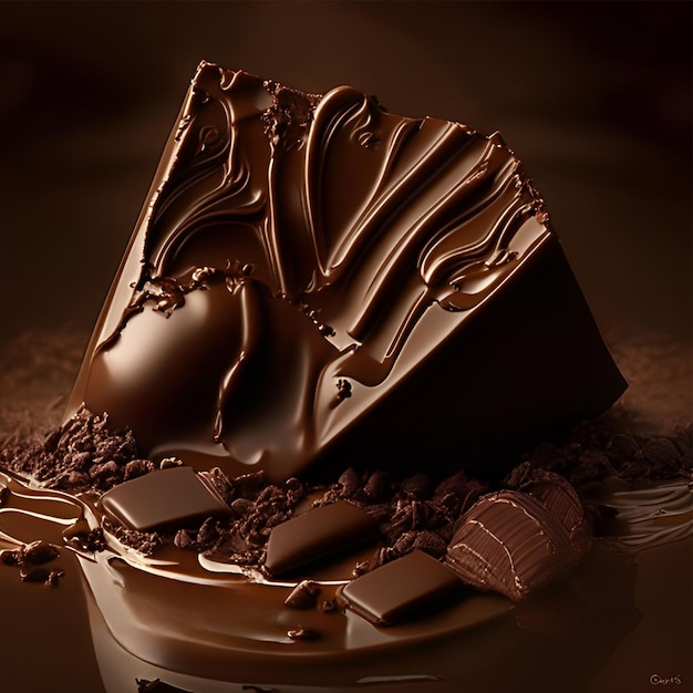 Zdjęcie tabliczka ciemnej czekolady z napisem love